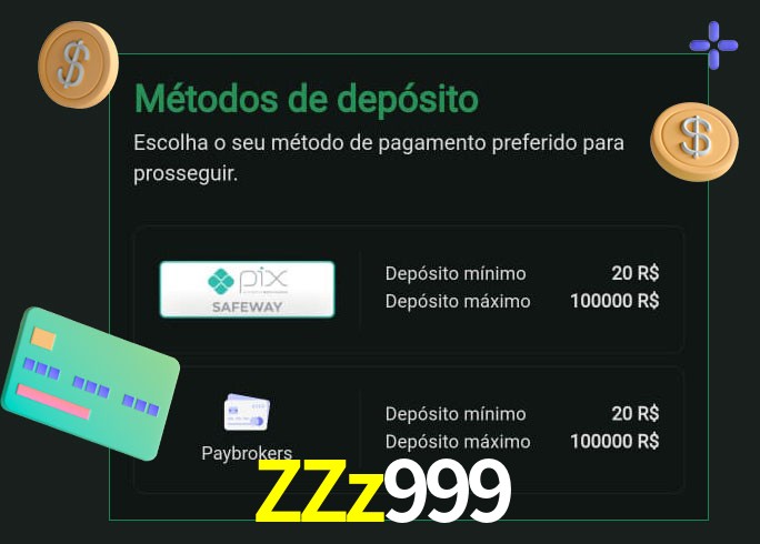 O cassino ZZz999 oferece uma grande variedade de métodos de pagamento